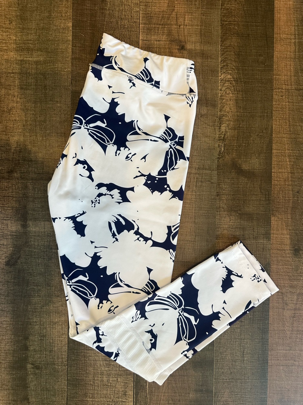 Navy and White Floral Leggings